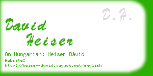 david heiser business card